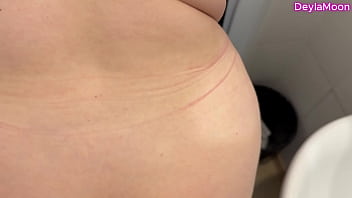 Risky sex in the toilet with a neighbor did we get caught