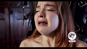 Brunette slut crying while t