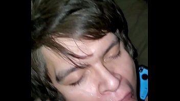 Guy Enjoys A Blowjob From His Friend And Busts All Over His Face thumbnail