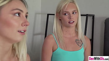 Stepsisters show who is better at givng blowjob Stepsisters show who is better at givng blowjob