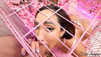 Caged up sex puppet chloe amour comes out to service nade's big dick