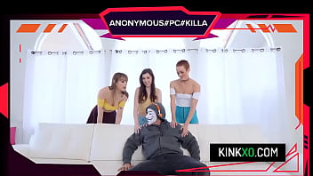 Teen bffs have foursome with older anonymous troll