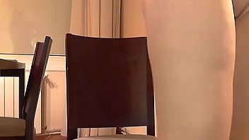 Busty brunette touches herself