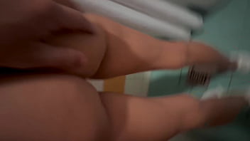 You and 18 years old teen go to the public tpoilet together and you make her squirt in her sporty thong