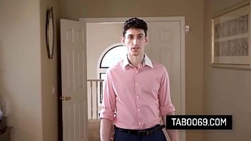 Stepson sucking stepmom's big tits while fucking her pussy hard