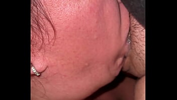 Blowing bubbles on his cock and worshipping his balls