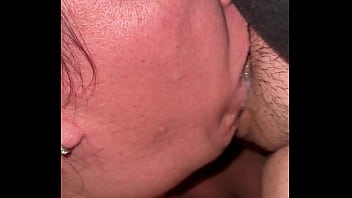 Blowing bubbles on his cock and worshipping his balls