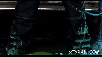 Mischievous lady doggy style banging