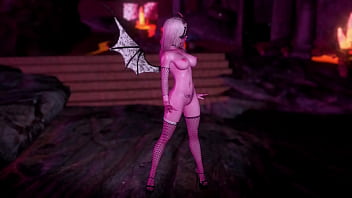 Pretty unskilled succubus persistently tempts you with her toned figure