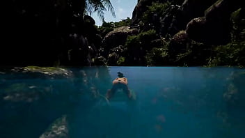 The statue's penis suddenly awakened and lara croft needs to service it hardcore hentai