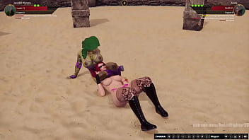 Jennifer vs araña nf3d female sex femdom combat arena