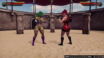 Jennifer vs araña nf3d female sex femdom combat arena