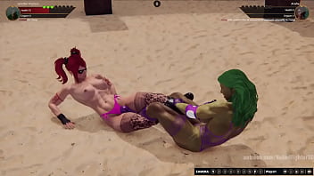 Jennifer vs araña nf3d female sex femdom combat arena