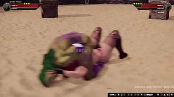 Jennifer vs araña nf3d female sex femdom combat arena