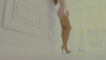 Amazingly hot blonde sexy dance in tight dress and heels p