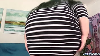 Chubby babe becki butterfly shows off her assets before taking dick