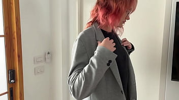 Redhead in pantyhose tremples over my body