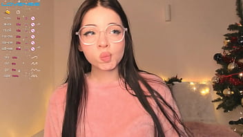 Cute busty girl does a livestream