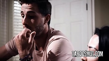 Busty ebony teen seduced by horny couple into threesome