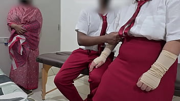 College boy and girl having fun