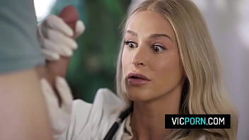 Stunning milf doctor takes some extra test on her patient's cock Stunning milf doctor takes some extra test on her patient's cock