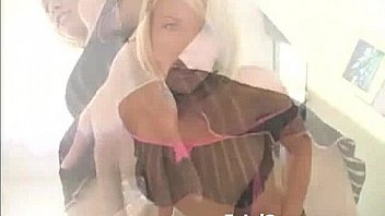 Blonde shorthair cougar shows her shaved pussy and teases for the camera