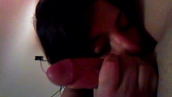 Sexy brunette with tattoo deepthroats