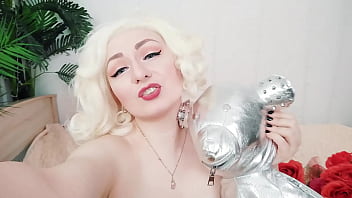 Pretty nude blond female smiles