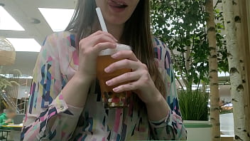 Risky public flashing & squirt tasting