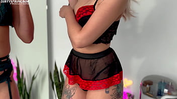 Aaliyah and kitty's lingerie try on sfw