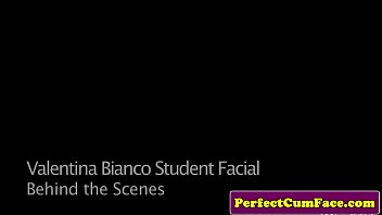 Uk lingerie babe tugging cock until facial