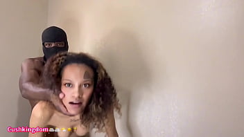 Slim sexy afro latina sucks bbc then gets fucked doggy style