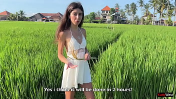 Cute rice picker girl 18 y o fucks new boss on his farm creampie