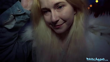 Public agent a facial for a pretty woman with tiny boobs