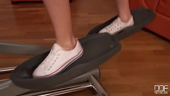 Busty slim brunette poses for you