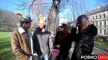 Mia trejsi’s bubble butt takes double cocks in a prague easter fuck