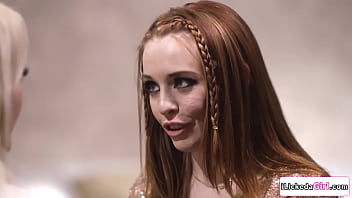 Redhead babe hooks up with her best friend who broke up with her kisses her then lets her finger her hairy busty babe facesits her