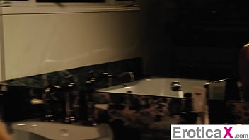 Blonde babe craves massive cock in steamy bathroom lovemaking