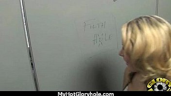 Hot couple having oral sex in gloryhole interracial 15