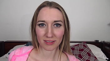 Riley reynolds cute blonde coed pov blowjob and huge messy facial