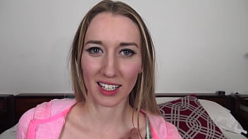 Riley reynolds cute blonde coed pov blowjob and huge messy facial