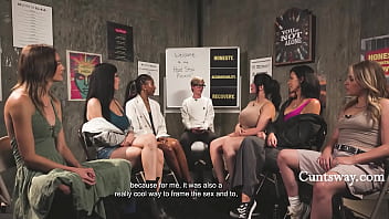 Group of pornstars discuss their adult short movie porn podcast