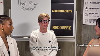 Group of pornstars discuss their adult short movie porn podcast