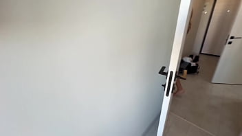 An adult neighbor fucks a young student in the ass in all rooms