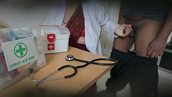 Lady doctor having fun with patient