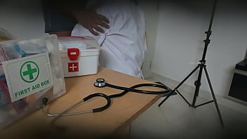 Lady doctor having fun with patient