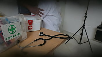 Lady doctor having fun with patient