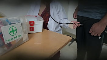 Lady doctor having fun with patient Lady doctor having fun with patient