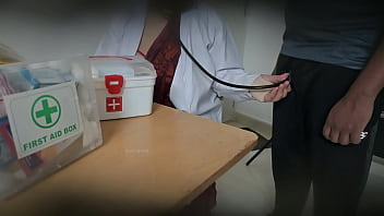 Lady doctor having fun with patient