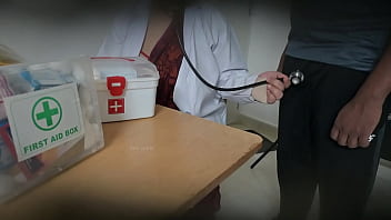 Lady doctor having fun with patient